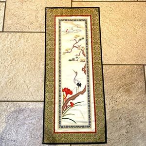 Asian silk art to frame 9.5” x 23”